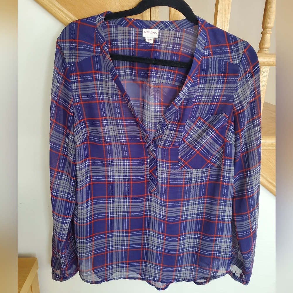 Sheer Plaid Top